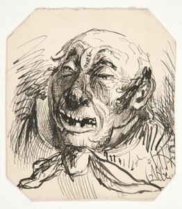 Caricatura de um homem careca de Edwin Austin Abbey