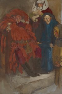 Estudo de Composição, possivelmente para The Merry Wives of Windsor de Edwin Austin Abbey