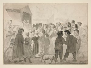 Cena da multidão de Edwin Austin Abbey