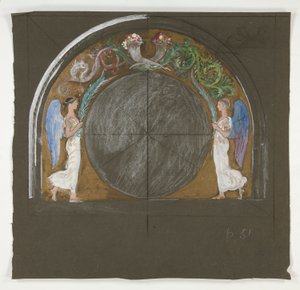 Design para decoração de janelas para edifício da capital do estado em Harrisburg, Pennsylvania, 1902-1911 (completado por John Singer Sargent) de Edwin Austin Abbey