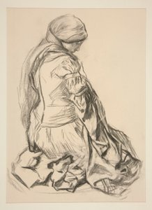 Estudo de cortinas para de Edwin Austin Abbey