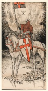 Desenho para o cartaz de divulgação da exposição e publicação do livro da Abadia de Edwin Austin Abbey