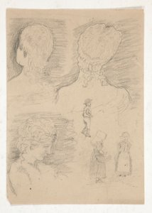 Desenho de um busto de escultura de Edwin Austin Abbey