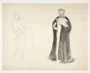 Estudo inicial para o rei João de Edwin Austin Abbey