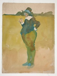 Homem gordo na paisagem de Edwin Austin Abbey