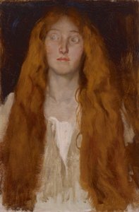 Estudo da Figura de Ofélia, para A Cena da Peça de Teatro, Hamlet, Acto III, Cena II de Edwin Austin Abbey