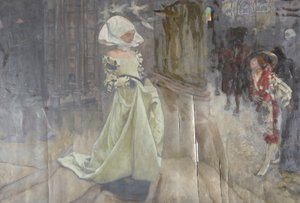 Estudo de Figuras, possivelmente para Margaret e Faust de Edwin Austin Abbey