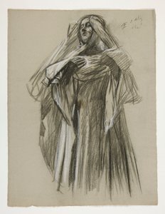 Estudo figurativo para o Infant Galahad, de The Quest of the Holy Grail (primeiro de uma série de quinze murais para a Biblioteca Pública de Boston, concluído em 1901) de Edwin Austin Abbey