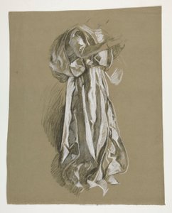 Estudo de figura para o Infant Galahad, de The Quest of the Holy Grail (primeiro de uma série de quinze murais para a Biblioteca Pública de Boston, concluída em 1901) de Edwin Austin Abbey