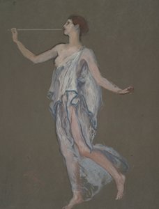 Estudo da figura da Fama(?) em de Edwin Austin Abbey