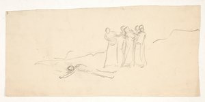 Figuras, esboço para uma peça de Shakespeare não identificada de Edwin Austin Abbey