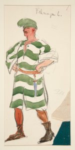 Peixeiro, esboço de figurino para Henry Irving de Edwin Austin Abbey