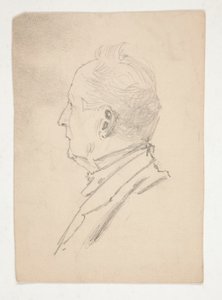 Cabeça de homem (reto); Fragmentos de esboços (verso) de Edwin Austin Abbey