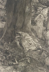 Hermia in the Wood, ilustração para Act III, Scene ii, A Midsummer Night