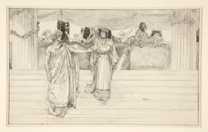 Hermione implora Polixenes - Acto I, Cena II, O Inverno de Edwin Austin Abbey