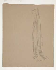 Figura encapuzada (recto); Estudo de uma Figura Masculina (verso) de Edwin Austin Abbey