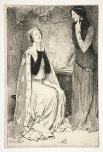 Katherine e Alice - Acto III, Cena V, Rei Henrique V de Edwin Austin Abbey