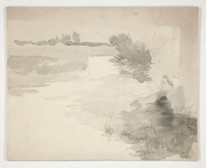 Paisagem por um rio de Edwin Austin Abbey
