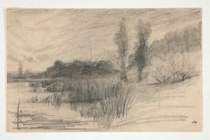 Paisagem por água de Edwin Austin Abbey