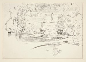 paisagem com figura de Edwin Austin Abbey