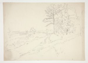 Paisagem com estrada que atravessa de Edwin Austin Abbey