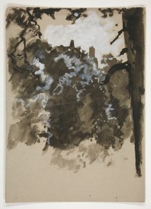 paisagem com árvore de Edwin Austin Abbey