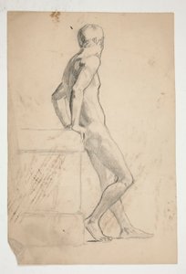Estudo da figura masculina nua, classe de vida de Edwin Austin Abbey