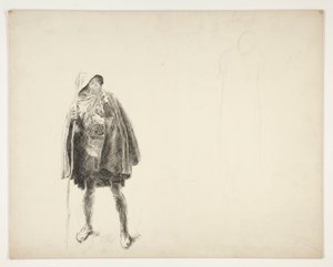 Esboço camponês, para uma peça de Shakespeare não identificada de Edwin Austin Abbey