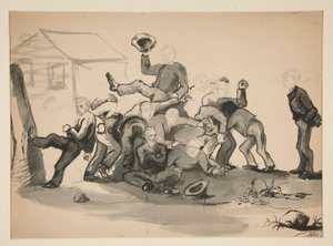 Pilha de homens: caricatura de de Edwin Austin Abbey