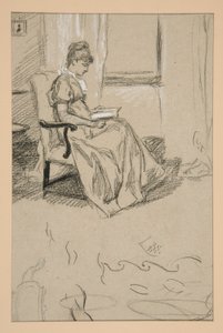 Retrato da Sra. Abbey, leitura de Edwin Austin Abbey