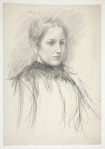 Retrato de uma jovem Sra. Abbey (?) de Edwin Austin Abbey