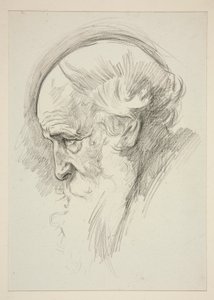 Retrato de um velho barbudo, de perfil de Edwin Austin Abbey