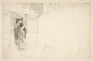 Esboço preliminar para Merry Wives of Windsor de Edwin Austin Abbey