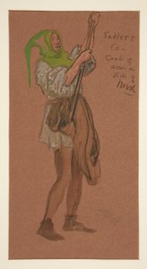 Traje de Sadler, esboço de figurino para Henry Irving