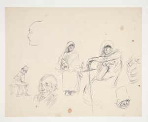 Folha de estudos de figuras de Edwin Austin Abbey