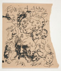 Folha de esboços de cabeças de Edwin Austin Abbey