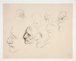 Folha de estudos de uma única face de Edwin Austin Abbey