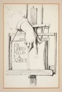 Esboço para Ex Libris: M.G. & E.A. Abadia de Edwin Austin Abbey