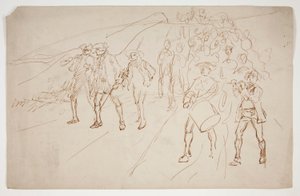 Esboço de tropas da Guerra Revolucionária, marchando de Edwin Austin Abbey