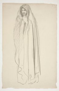 Esboço de uma figura feminina camuflada para Three Marys at the Cross de Edwin Austin Abbey