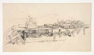 Esboço de um parapeito com plantadores de Edwin Austin Abbey