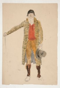 Esboço de um homem - estudo de figurino para La Tosca(?) de Edwin Austin Abbey