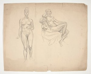 Esboço de um modelo em duas poses de Edwin Austin Abbey