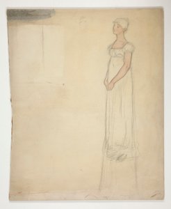 Esboço de uma mulher - estudo de trajes para uma peça de teatro? de Edwin Austin Abbey