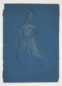 Esboço de uma mulher - estudo de trajes para uma peça de teatro? de Edwin Austin Abbey