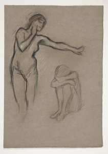 Esboço de duas figuras de Edwin Austin Abbey