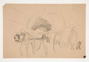 Estudo para .1201 - ilustração para Oliver Goldsmith de Edwin Austin Abbey