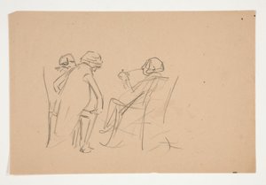 Estudo para .1207 - ilustração para Oliver Goldsmith de Edwin Austin Abbey