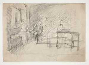 Estudo para uma canção antiga(?) (aguarela) de Edwin Austin Abbey