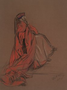 Estudo para o Cardeal Woolsey para o julgamento de Catherine de Edwin Austin Abbey